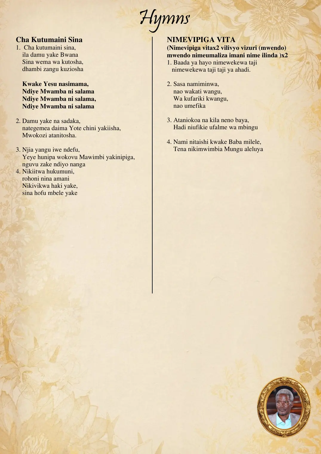 Page 18 of the funeral programme