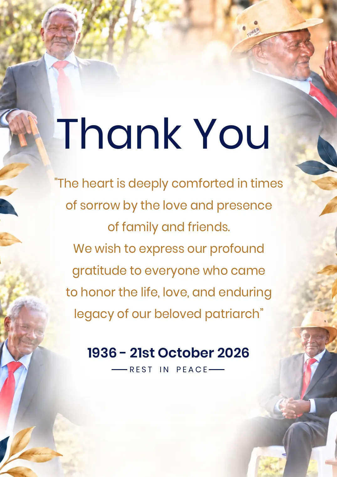 Page 19 of the funeral programme